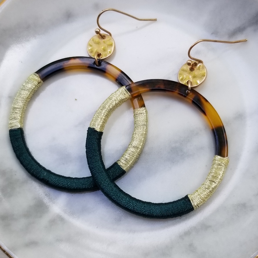 Tortoise Wrapped Resin Earrings